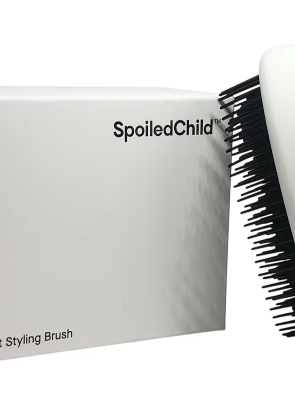 Spoiled Child White Pocket Hair Brush with Black Bristles